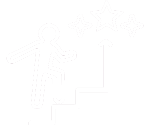 Clipart eines die Treppe nach oben laufenden Männchens